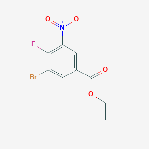 molecular formula C9H7BrFNO4 B8621242 Ethyl 3-bromo-4-fluoro-5-nitrobenzoate 