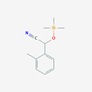 molecular formula C12H17NOSi B8621283 (2-Methylphenyl)(trimethylsilyloxy)acetonitrile 