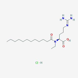 molecular formula C20H41ClN4O3 B8621320 ethyl lauroyl arginine HCL 