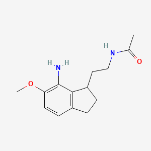molecular formula C14H20N2O2 B8621374 N-[2-(7-amino-6-methoxyindan-1-yl)ethyl]acetamide 