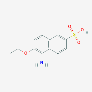 molecular formula C12H13NO4S B086214 5-Amino-6-ethoxynaphthalene-2-sulphonic acid CAS No. 118-28-5