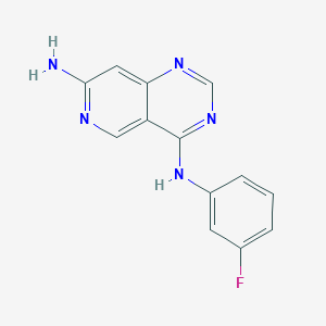 molecular formula C13H10FN5 B8621449 4-N-(3-fluorophenyl)pyrido[4,3-d]pyrimidine-4,7-diamine 