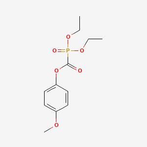 molecular formula C12H17O6P B8621533 Phosphinecarboxylic acid, diethoxy-, 4-methoxyphenyl ester, oxide CAS No. 72305-95-4