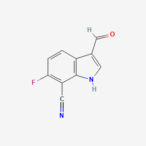 molecular formula C10H5FN2O B8621548 6-fluoro-3-formyl-1H-indole-7-carbonitrile CAS No. 1201148-87-9