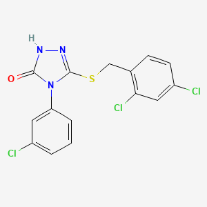 molecular formula C15H10Cl3N3OS B8621579 4-(3-chlorophenyl)-5-((2,4-dichlorobenzyl)thio)-4H-1,2,4-triazol-3-ol 