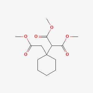 molecular formula C14H22O6 B8621641 Dimethyl 2-(1-methoxycarbonylmethylcyclohexyl)malonate 