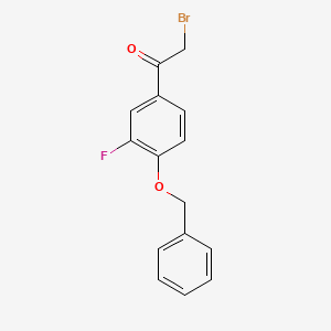 molecular formula C15H12BrFO2 B8621666 2-Bromo-1-[4-(benzyloxy)-3-fluorophenyl]ethanone 