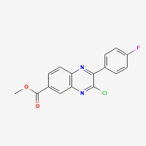 molecular formula C16H10ClFN2O2 B8621688 Methyl 3-chloro-2-(4-fluorophenyl)quinoxaline-6-carboxylate 