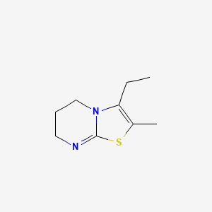molecular formula C9H14N2S B8621699 3-Ethyl-2-methyl-6,7-dihydro-5H-[1,3]thiazolo[3,2-a]pyrimidine CAS No. 63821-40-9