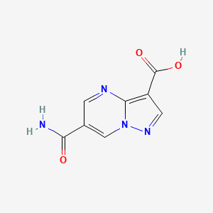 molecular formula C8H6N4O3 B8621739 6-Carbamoylpyrazolo[1,5-a]pyrimidine-3-carboxylic acid 