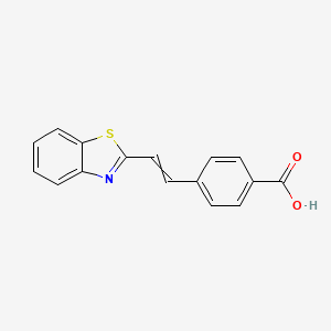 molecular formula C16H11NO2S B8621775 4-[2-(1,3-Benzothiazol-2-yl)ethenyl]benzoic acid 