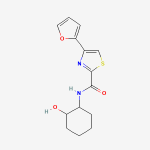 molecular formula C14H16N2O3S B8622046 4-(Furan-2-yl)-N-(2-hydroxycyclohexyl)-1,3-thiazole-2-carboxamide CAS No. 917566-93-9