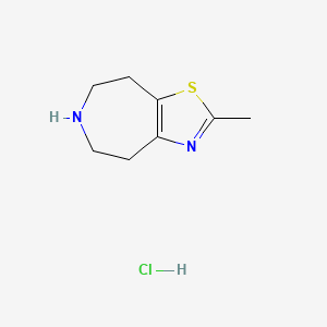 molecular formula C8H13ClN2S B8622068 2-methyl-5,6,7,8-tetrahydro-4H-thiazolo[4,5-d]azepine hydrochloride 