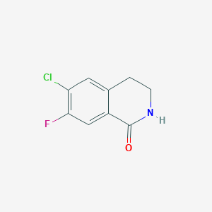 molecular formula C9H7ClFNO B8622125 6-Chloro-7-fluoro-3,4-dihydro-2H-isoquinoline-1-one 