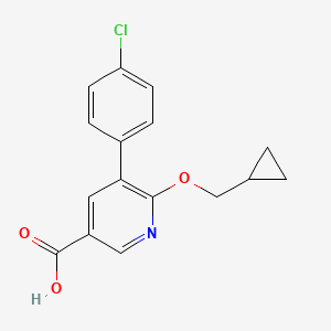 molecular formula C16H14ClNO3 B8622196 5-(4-Chlorophenyl)-6-(cyclopropylmethoxy)nicotinic acid 