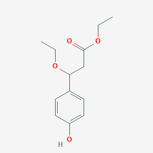 molecular formula C13H18O4 B8622241 Ethyl 3-ethoxy-3-(4-hydroxyphenyl)propionate 