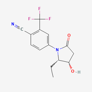 molecular formula C14H13F3N2O2 B8622257 4-[(2S,3S)-2-ethyl-3-hydroxy-5-oxopyrrolidin-1-yl]-2-(trifluoromethyl)benzonitrile 