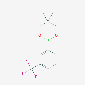 molecular formula C12H14BF3O2 B8622277 5,5-Dimethyl-2-(3-(trifluoromethyl)phenyl)-1,3,2-dioxaborinane 