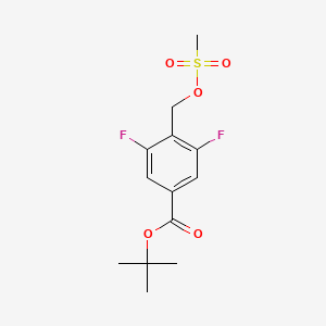 molecular formula C13H16F2O5S B8622353 Tert-butyl 3,5-difluoro-4-((methylsulfonyloxy)methyl)benzoate CAS No. 1239964-18-1
