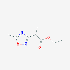molecular formula C8H12N2O3 B8622409 Ethyl 2(5-methyl-1,2,4-oxadiazol-3-yl)propanoate 
