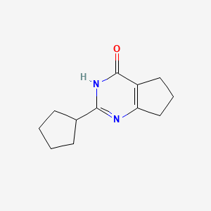 molecular formula C12H16N2O B8622482 2-cyclopentyl-6,7-dihydro-5H-cyclopentapyrimidin-4-ol 