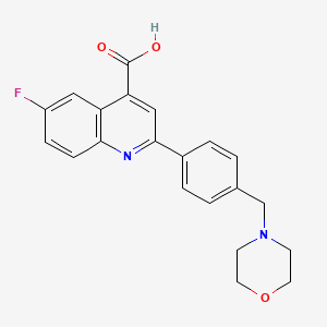 molecular formula C21H19FN2O3 B8622493 6-Fluoro-2-(4-(morpholinomethyl)phenyl)quinoline-4-carboxylic acid 