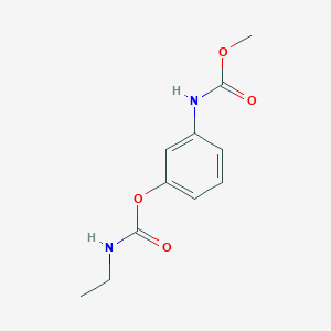 molecular formula C11H14N2O4 B086225 CARBANILIC ACID, m-HYDROXY-, METHYL ESTER, ETHYLCARBAMATE (ester) CAS No. 13684-83-8
