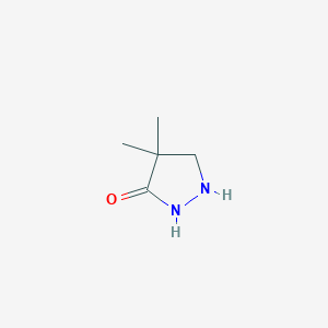 molecular formula C5H10N2O B8622542 4,4-Dimethyl-3-pyrazolidinone 