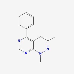 molecular formula C14H14N4 B8622587 1,3-Dimethyl-5-phenyl-1,4-dihydropyridazino[3,4-d]pyrimidine 