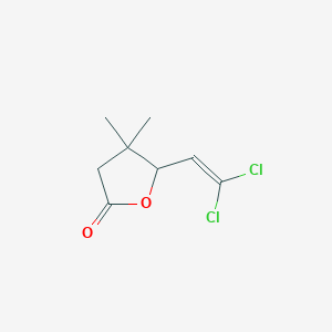 molecular formula C8H10Cl2O2 B8622617 2(3H)-Furanone, 5-(2,2-dichloroethenyl)dihydro-4,4-dimethyl- CAS No. 61820-12-0