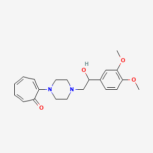 molecular formula C21H26N2O4 B8623018 2-{4-[2-(3,4-Dimethoxyphenyl)-2-hydroxyethyl]piperazin-1-yl}cyclohepta-2,4,6-trien-1-one 