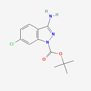 molecular formula C12H14ClN3O2 B8623243 tert-Butyl 3-amino-6-chloro-1H-indazole-1-carboxylate 