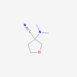 molecular formula C7H12N2O B8623278 (+/-)3-(Dimethylamino)tetrahydro-3-furancarbonitrile 