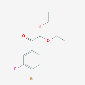 molecular formula C12H14BrFO3 B8623355 1-(4-Bromo-3-fluorophenyl)-2,2-diethoxyethanone 