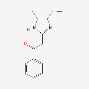 molecular formula C14H16N2O B8623376 2-(4-ethyl-5-methyl-1H-imidazol-2-yl)-1-phenylethanone 