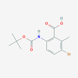 molecular formula C13H16BrNO4 B8623377 3-Bromo-6-{[(tert-butoxy)carbonyl]amino}-2-methylbenzoic acid 