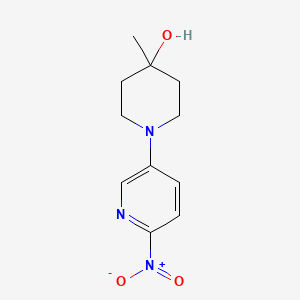 molecular formula C11H15N3O3 B8623399 4-Methyl-1-(6-nitropyridin-3-yl)piperidin-4-ol 