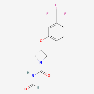 molecular formula C12H11F3N2O3 B8623437 N-Formyl-3-[3-(trifluoromethyl)phenoxy]azetidine-1-carboxamide CAS No. 91664-97-0