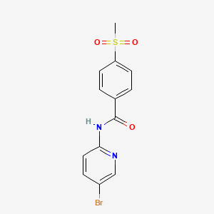 molecular formula C13H11BrN2O3S B8623464 N-(5-Bromopyridin-2-yl)-4-methanesulfonylbenzamide 