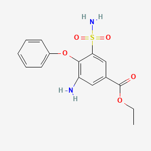molecular formula C15H16N2O5S B8623509 Ethyl 3-amino-4-phenoxy-5-sulfamoylbenzoate CAS No. 62273-22-7