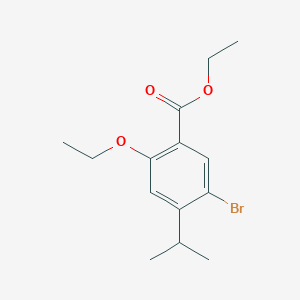 molecular formula C14H19BrO3 B8623554 Ethyl 2-ethoxy4-iso-propyl-5-bromobenzoate 