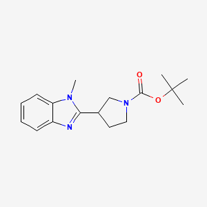 molecular formula C17H23N3O2 B8623558 tert-Butyl 3-(1-methyl-1H-benzo[d]imidazol-2-yl)pyrrolidine-1-carboxylate 