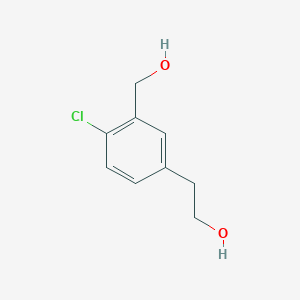molecular formula C9H11ClO2 B8623571 2-(4-Chloro-3-(hydroxymethyl)phenyl)ethanol 