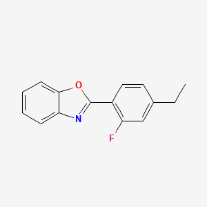 molecular formula C15H12FNO B8623625 2-(4-Ethyl-2-fluorophenyl)-1,3-benzoxazole CAS No. 37135-30-1