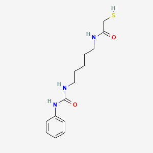 molecular formula C14H21N3O2S B8623633 N-{5-[(Phenylcarbamoyl)amino]pentyl}-2-sulfanylacetamide CAS No. 827036-62-4
