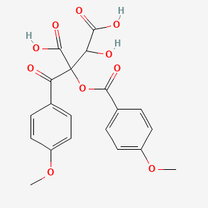 molecular formula C20H18O10 B8623638 3-Hydroxy-2-(4-methoxybenzoyl)-2-(4-methoxybenzoyl)oxybutanedioic acid 