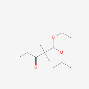 molecular formula C13H26O3 B8623648 1,1-Diisopropoxy-2,2-dimethyl-3-pentanone CAS No. 349655-04-5
