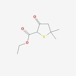 molecular formula C9H14O3S B8623660 Ethyl 5,5-dimethyl-3-oxothiolane-2-carboxylate CAS No. 56291-34-0
