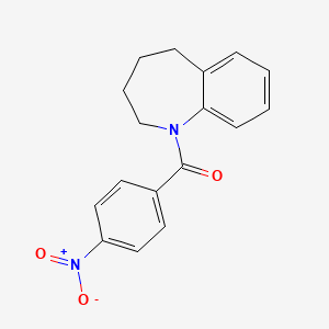 molecular formula C17H16N2O3 B8623677 1H-1-Benzazepine, 2,3,4,5-tetrahydro-1-(4-nitrobenzoyl)- CAS No. 137975-23-6