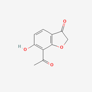 molecular formula C10H8O4 B8623762 7-acetyl-6-hydroxybenzofuran-3(2H)-one 